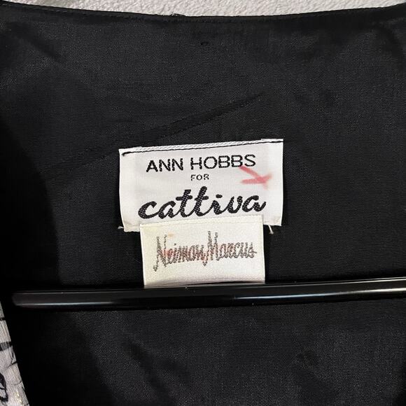 Vintage Ann Hobbs For Cattiva Blouse Fancy Womens M* Neiman Marcus Peplum Lined - Picture 2 of 11